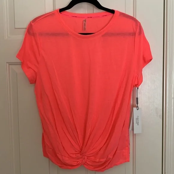 NWT Calvin Klein “electric Salmon” workout top XL. - Picture 1 of 5